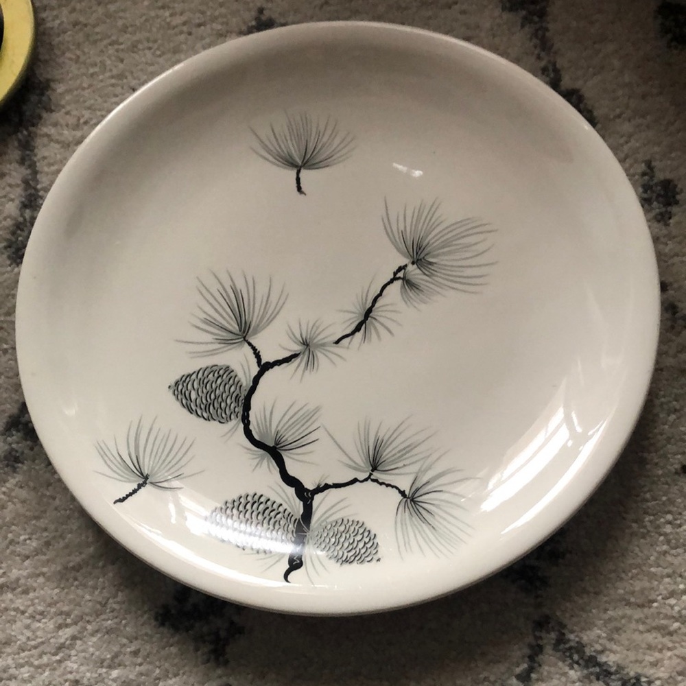 Harkerware Harker Pottery Pine Bow and Pinecone Dish